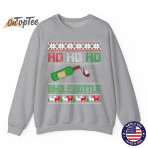 Ho Whole Bottle Funny Wine Ugly Christmas Sweatshirt 03