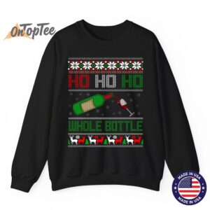 Ho Whole Bottle Funny Wine Ugly Christmas Sweatshirt 07