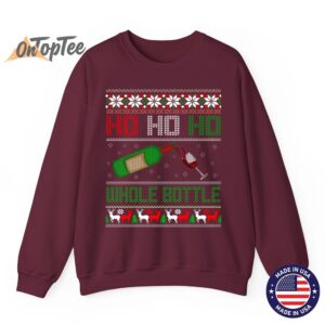 Ho Whole Bottle Funny Wine Ugly Christmas Sweatshirt 08