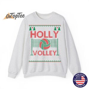 Holly Volleyball Ugly Christmas Sweatshirt 02