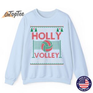 Holly Volleyball Ugly Christmas Sweatshirt 04