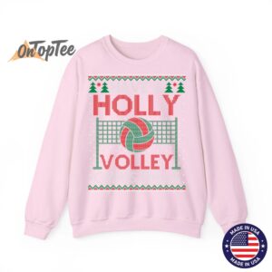Holly Volleyball Ugly Christmas Sweatshirt 05