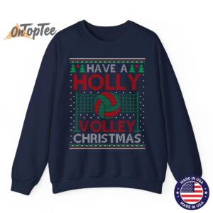 Holly Volleyball Ugly Christmas Sweatshirt 06
