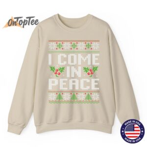 I Come In Peace Couple Matching Ugly Christmas Sweatshirt