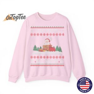 I Go Down All Night Crude Dirty Funny Christmas Santa Ugly Sweatshirt 05