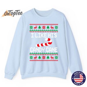 I Like His Candy Cane Funny Couples Ugly Christmas Sweatshirt 04