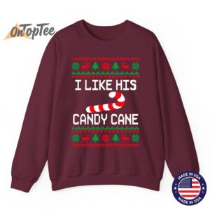 I Like His Candy Cane Funny Couples Ugly Christmas Sweatshirt 08