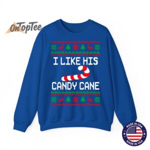 I Like His Candy Cane Funny Couples Ugly Christmas Sweatshirt 10