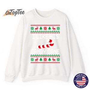 I Like His Candy Cane Funny Couples Ugly Christmas Sweatshirt 11
