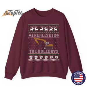 I Really Dig The Holidays Excavator Christmas Ugly Sweatshirt 9 I Really Dig The Holidays Excavator Christmas Ugly Sweatshirt 10