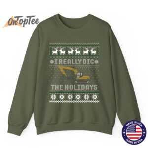 I Really Dig The Holidays Excavator Christmas Ugly Sweatshirt 10 I Really Dig The Holidays Excavator Christmas Ugly Sweatshirt 11