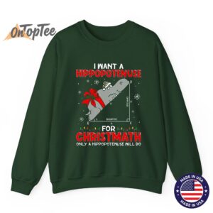I Want a Hippopotenuse for Christmas Math teacher Sweatshirt 09