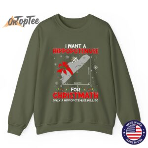 I Want a Hippopotenuse for Christmas Math teacher Sweatshirt 11