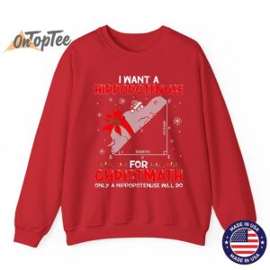 I Want a Hippopotenuse for Christmas Math teacher Sweatshirt 12