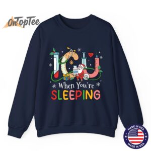 ICU When Youre Sleeping Funny ICU Nurse Christmas Sweatshirt 06