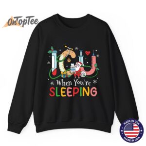ICU When Youre Sleeping Funny ICU Nurse Christmas Sweatshirt 07