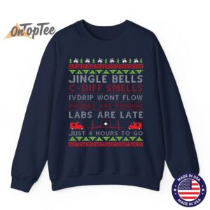 Jingle Bells C Diff Smells Funny Christmas Nurse Nursing Sweatshirt 06