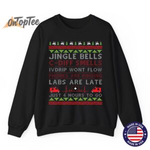 Jingle Bells C Diff Smells Funny Christmas Nurse Nursing Sweatshirt 07