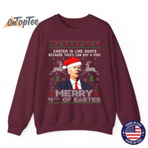 Joe Biden Happy 4th Easter Ugly Christmas Women Sweatshirt 08