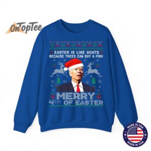Joe Biden Happy 4th Easter Ugly Christmas Women Sweatshirt 10