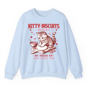 Kitty Biscuits Bakery Cat Lover Valentines Cat Baking Cookie Sweatshirt 02