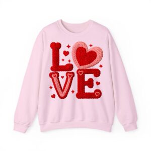 Knitted Love Yarn Art Design Romantic Cute Valentine Gift Sweatshirt