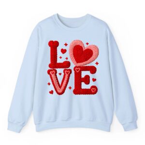 Knitted Love Yarn Art Design Romantic Cute Valentine Gift Sweatshirt 02