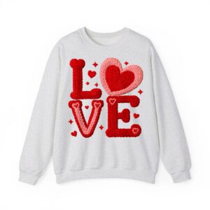 Knitted Love Yarn Art Design Romantic Cute Valentine Gift Sweatshirt 03
