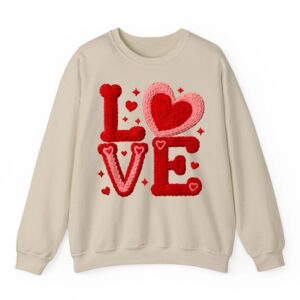 Knitted Love Yarn Art Design Romantic Cute Valentine Gift Sweatshirt 04