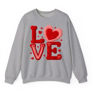Knitted Love Yarn Art Design Romantic Cute Valentine Gift Sweatshirt 05
