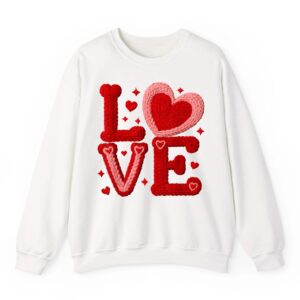 Knitted Love Yarn Art Design Romantic Cute Valentine Gift Sweatshirt 06