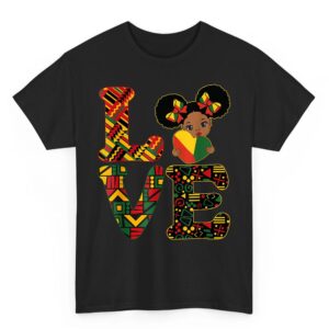 LOVE Black History Month Strong African Kids Girls T-Shirt