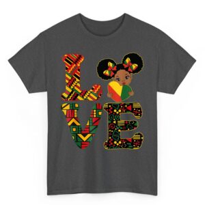 LOVE Black History Month Strong African Kids Girls T Shirt 02