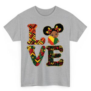 LOVE Black History Month Strong African Kids Girls T Shirt 03