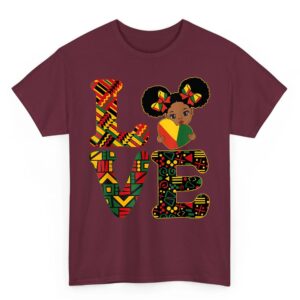 LOVE Black History Month Strong African Kids Girls T Shirt 04