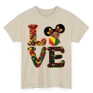 LOVE Black History Month Strong African Kids Girls T Shirt 06