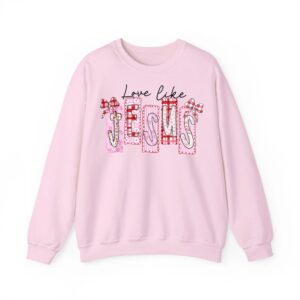 Love Like Jesus Coquette Religious God Christian Valentine Sweatshirt
