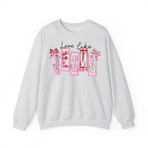 Love Like Jesus Coquette Religious God Christian Valentine Sweatshirt 03