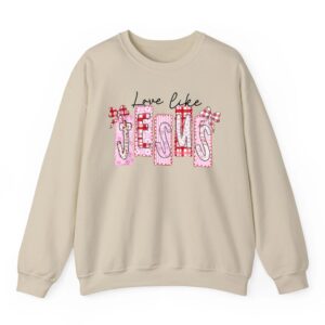 Love Like Jesus Coquette Religious God Christian Valentine Sweatshirt 04