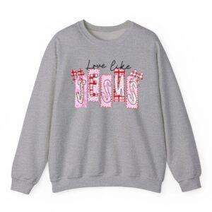 Love Like Jesus Coquette Religious God Christian Valentine Sweatshirt 05