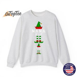 Mama Elf Baby Elf Pregnancy Announcement Christmas Sweatshirt 02