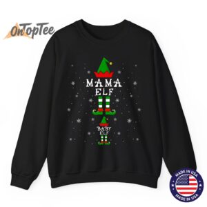 Mama Elf Baby Elf Pregnancy Announcement Christmas Sweatshirt 07