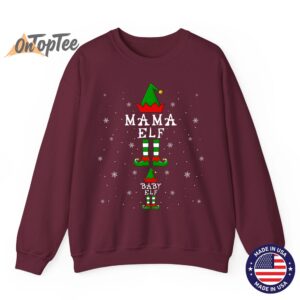 Mama Elf Baby Elf Pregnancy Announcement Christmas Sweatshirt 08