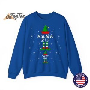 Mama Elf Baby Elf Pregnancy Announcement Christmas Sweatshirt 10