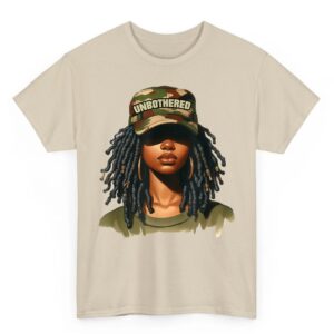 Melanin Unbothered Black Woman Locs Camo Black History Month T-Shirt