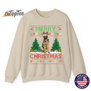 Merry Christmas Lighting Ugly German Shepherd Sweatshirt