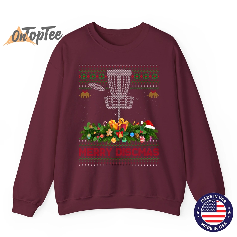 Merry Discmas Ugly Disc Golf Christmas Sweatshirt Merry Discmas Ugly Disc Golf Christmas Sweatshirt