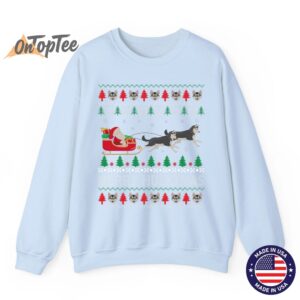 Merry Huskymas Siberian Husky Dogs Ugly Christmas Sweatshirt