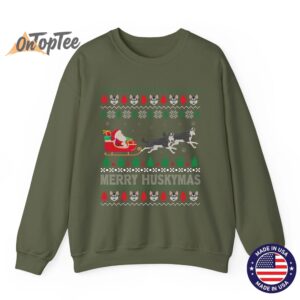Merry Huskymas Siberian Husky Dogs Ugly Christmas Sweatshirt 11