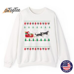 Merry Huskymas Siberian Husky Dogs Ugly Christmas Sweatshirt 13